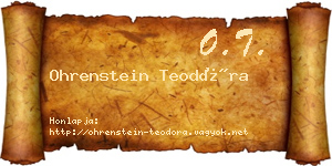 Ohrenstein Teodóra névjegykártya